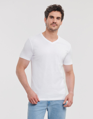 T-shirt Russell Pure Organic Men's Pure Organic V-Neck Tee 12300 | Swedishmerch