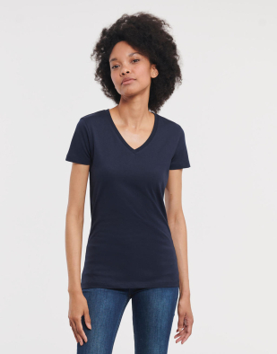T-shirt Russell Pure Organic Ladies' Pure Organic V-Neck Tee 12400 | Swedishmerch