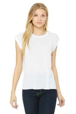 T-shirt Bella+Canvas Women's Flowy Muscle Tee Rolled Cuff 17106 | Swedishmerch