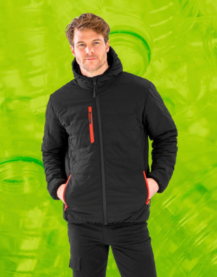 Jacka Result Genuine Recycled Black Compass Padded Winter Jacket 20633 | Swedishmerch