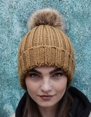Mössa Beechfield Fur Pop Pom Chunky Beanie 36469 | Swedishmerch