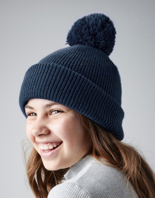 Mössa Beechfield Junior Reflective Bobble Beanie 38669 | Swedishmerch