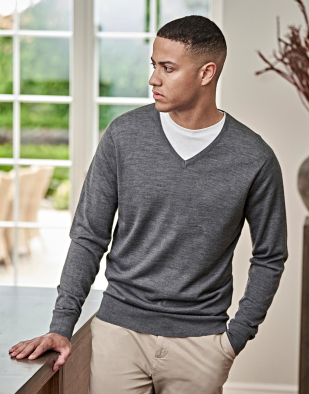 Sweatshirt Tee Jays Men's V-Neck Sweater 76454 | Swedishmerch