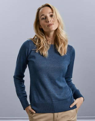 Sweatshirt Russell Collection Ladies' Crew Neck Knitted Pullover 78200 | Swedishmerch