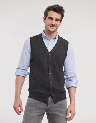 Sweatshirt Russell Collection Men's V-Neck Sleeveless Knitted Cardigan 79900 | Swedishmerch