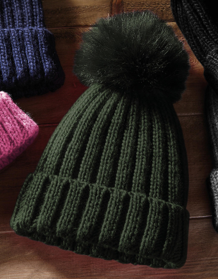 Mössa Beechfield Verbier Fur Pop Pom Chunky Beanie 38869 | Swedishmerch