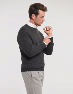 Sweatshirt Russell Collection Men's Crew Neck Knitted Pullover 78500 | Swedishmerch