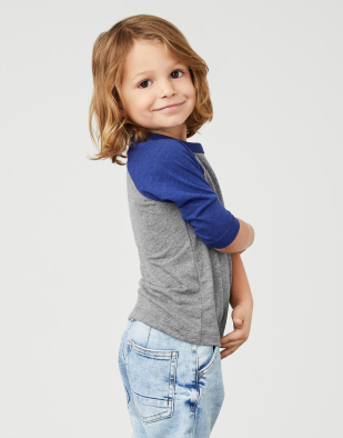 T-shirt Bella+Canvas Toddler 3/4 Sleeve Baseball Tee 05506 | Swedishmerch
