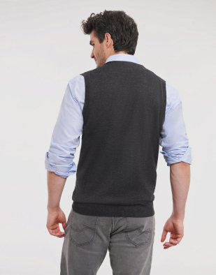 Sweatshirt Russell Collection Men's V-Neck Sleeveless Knitted Cardigan 79900 | Swedishmerch